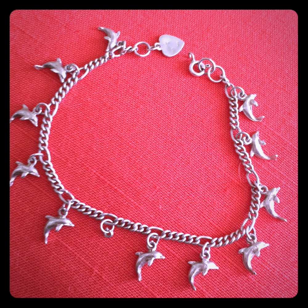 Charming Charlie Silver 925 Dolphin Bracelet $78